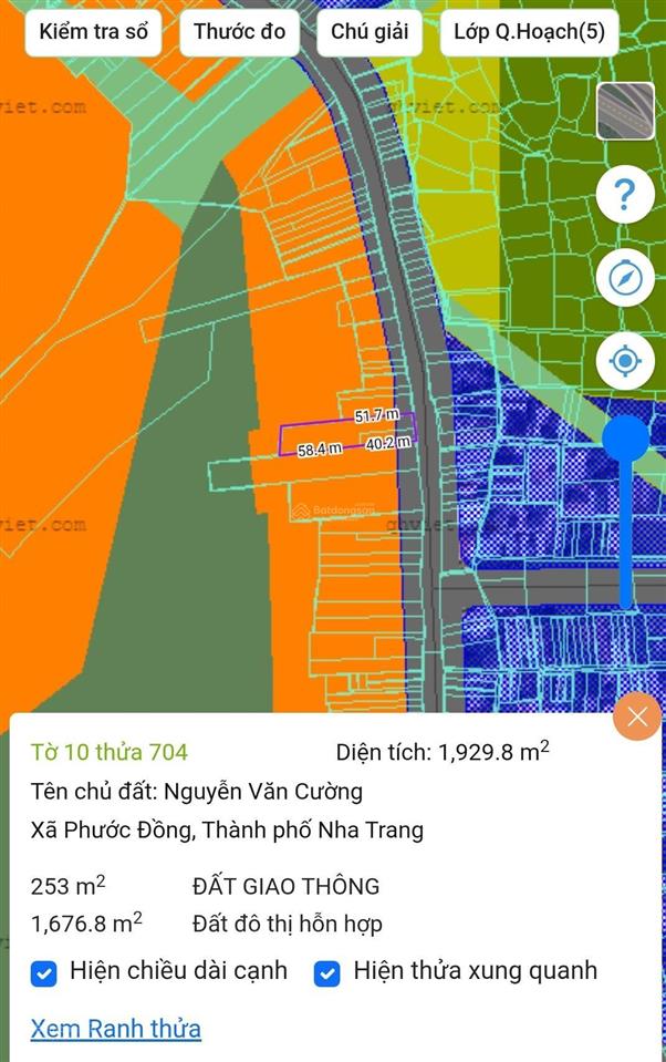 Bán đất tỉnh lộ 3, phước đồng, nha trang. ngang 19,5m. gần ngã 3 chợ phước đồng. giá bán 16tỷ