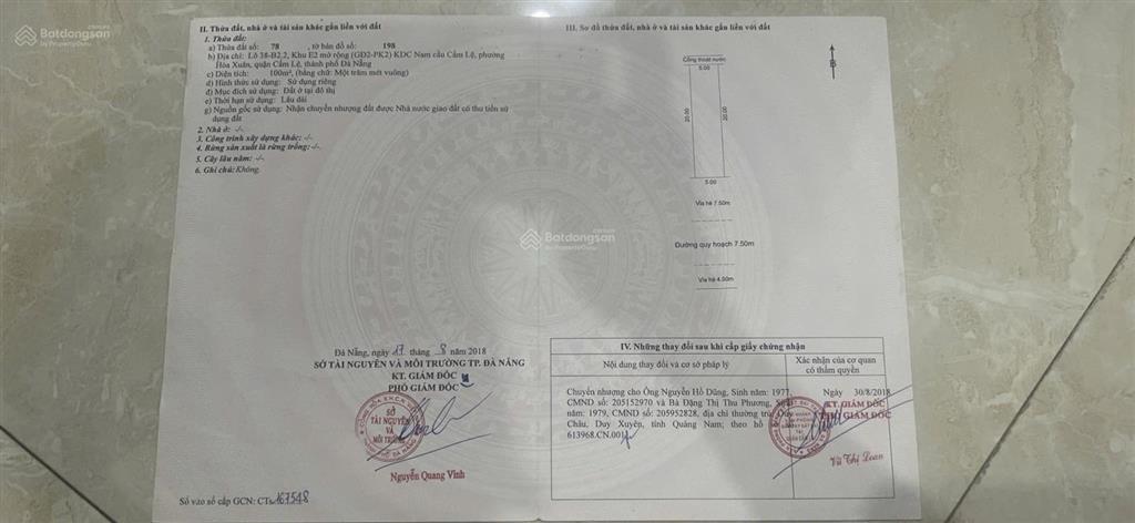 Bán đất đường 7.5m + vỉa hè 7.5m đường kiều sơn đen, hoà xuân giá sụp hầm