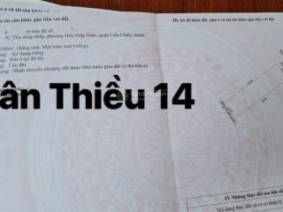 Mặt tiền đường 5m5 xuân thiều 14. cách biển 400m.s=100m2( 5x20) giá 4.2 tỷ