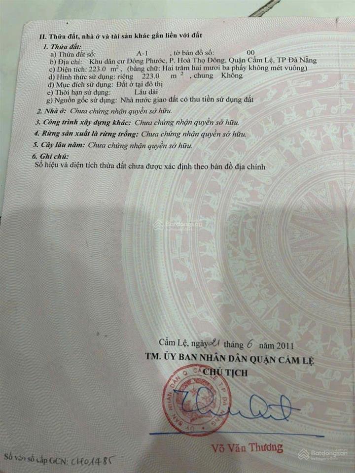 Hai mặt tiền đường 7m5 hồ sỹ dương & cẩm bắc 9. s=223m2 giá 11.7 tỷ