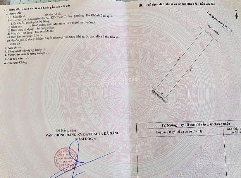 Mặt tiền bàu mạc 23 kinh dương vương nối dài. đường 15m lề 6m. s= 150( 5x30) giá 9.7 tỷ