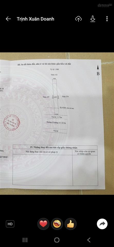 Cần bán mặt tiền đường 22/12. 147m2 thổ cư 100m2. giá bán cho khách thiện chí.