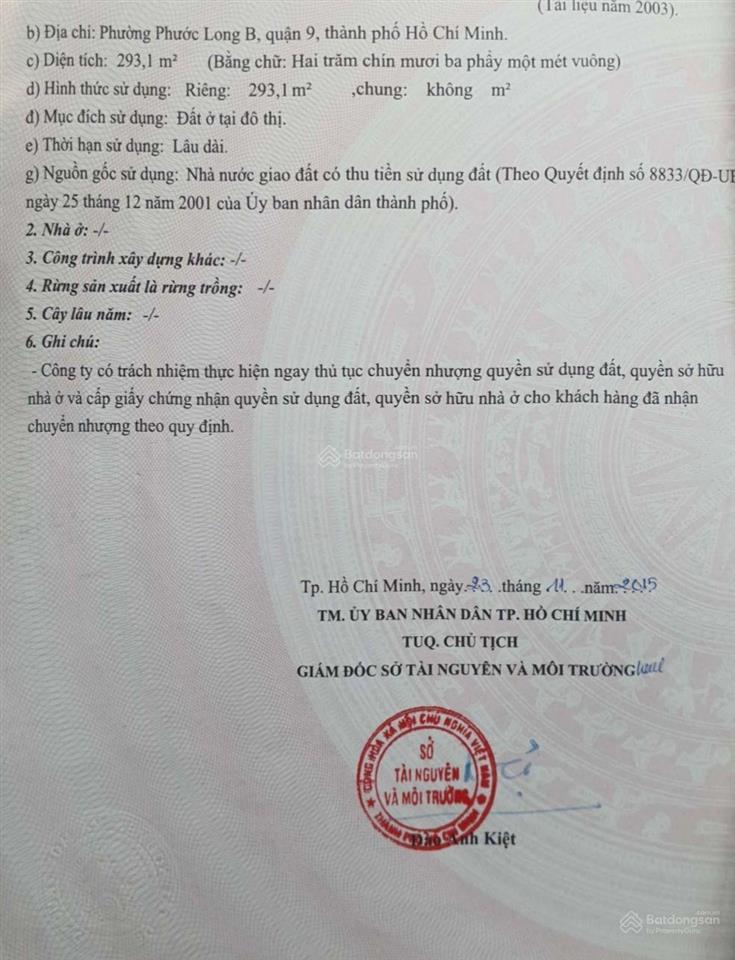Bán đất nền dự án tại kdc phú nhuận  phước long b, 26,3 tỷ, 293m2 hàng hiếm tại giá tốt