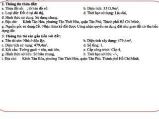 Nhà mặt tiền kênh tân hóa  tân phú, 3315m2, giá 220 tỷ tl