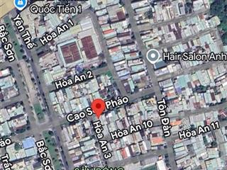 Đất 2mt cao sơn pháo và hòa an 3, dt 103,5m2 giá 7,68 tỷ.  0935 121 ***