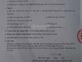 Bán nhà riêng tại liên ấp 45, bình hưng hòa b, bình tân, giá cực chất 2,2 tỷ, 40m2