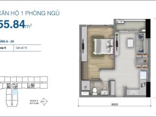 Botanica premier, 55m2, 1pn và 1wc, giá chỉ 3ty520, chưa gồm 10%   0908 457 ***