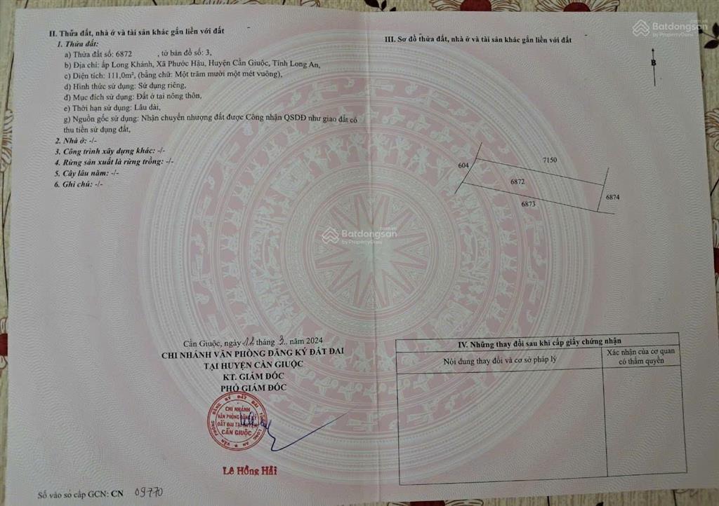 Bán nhà 1 trệt 1 lầu 3pn, 2wc, 111m2 tại xã phước hậu, cần giuộc, long an, giá 1 tỷ 850tr shr