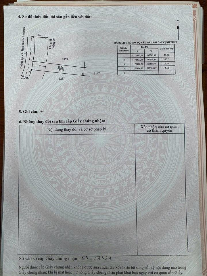 Bán đất mặt tiền đường năm ngói, xã mỹ lộc cần giuộc, long an, 117.6 m2 giá 1 tỷ 350tr shr
