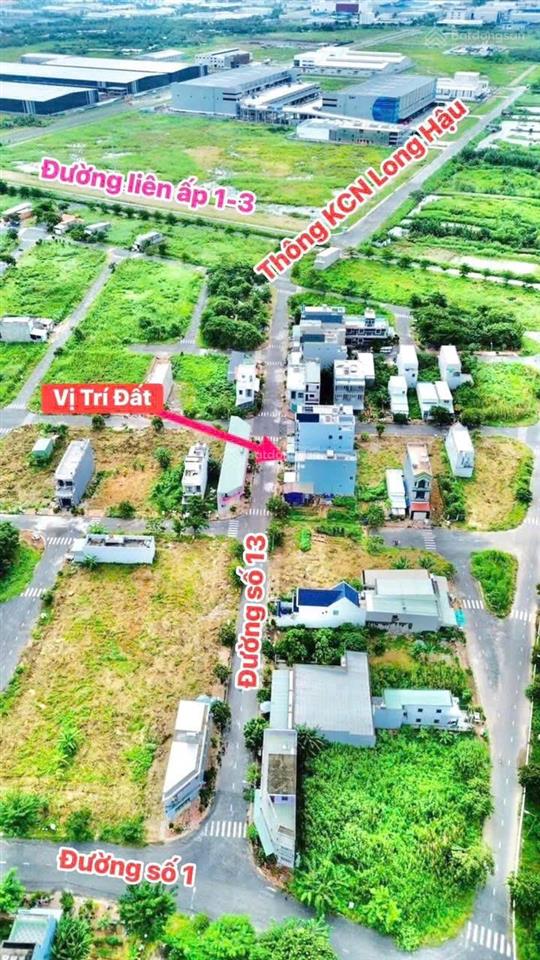 Chính chủ bán gấp đường số 13 thông kcn long hậu 3. sổ cầm tay, xây tự do, dân cư đông đúc