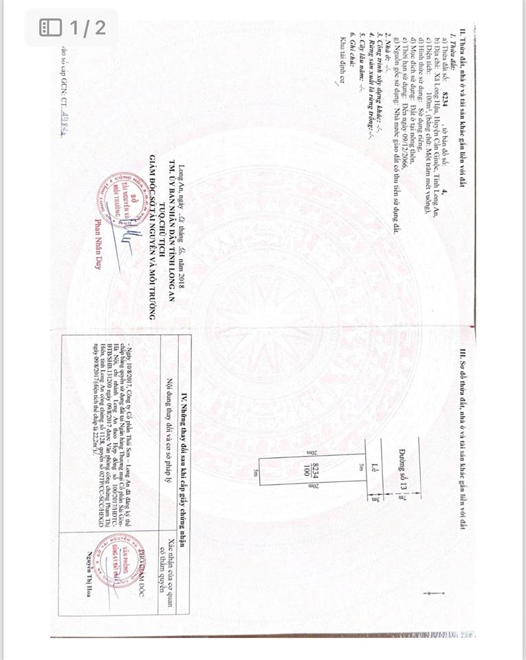 Chính chủ bán gấp đường số 13 thông kcn long hậu 3. sổ cầm tay, xây tự do, dân cư đông đúc