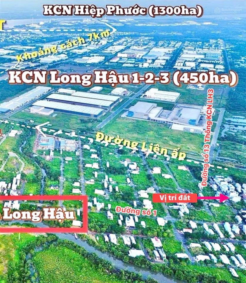Chính chủ bán gấp đường số 13 thông kcn long hậu 3. sổ cầm tay, xây tự do, dân cư đông đúc