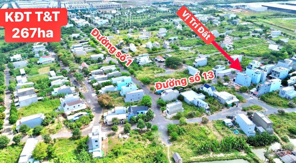 Chính chủ bán gấp đường số 13 thông kcn long hậu 3. sổ cầm tay, xây tự do, dân cư đông đúc
