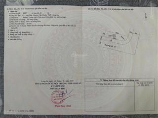 Cần bán lô đất góc 2 mặt tiền kdc long hậu. dt 5m x 20m giá 2,8 tỷ. sổ đỏ riêng