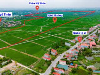Bán lô góc 3 mặt tiền mặt quốc lộ 17 nhìn cổng sau sân bay gia bình