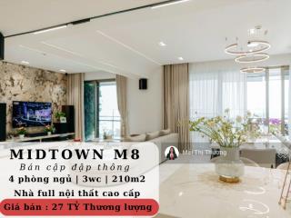 Bán penthouse, cập đập thông 4 phòng ngủ tại midtown phú hưng q7 giá 27 tỷ  0909 462 *** e thương