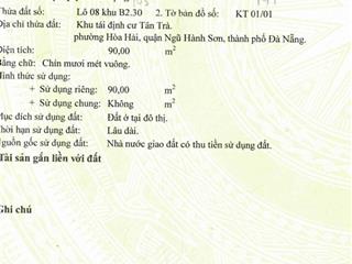 Bán đất nền tại cao sơn 7, hòa hải, ngũ hành sơn, đà nẵng, 3,15 tỷ, 90 m2 tân trà chính chủ