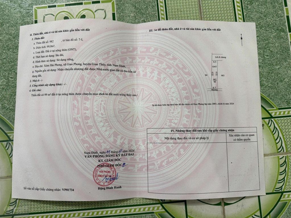 Bán cắt lỗ mảnh đất 99m2 sổ đỏ lâu dài ven biển giá thấp hơn thị trường tại biển quất lâm, nam định