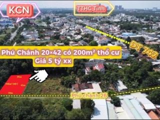 20x40 đất phú chánh cách dt742 đúng 150m có 200m thổ cư tiện xây nhà nghĩ hoặc xây trọ, nhà vườn