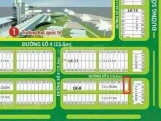 Chủ bán lô góc 3 mt đs6 green city đồng tâm p6 dt 7.2x20m giá rẻ 5,5tỷ tl  0908 951 *** kim long