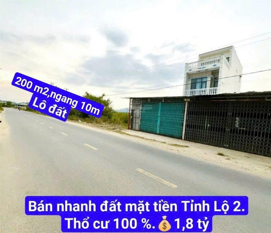 Hiếm! mặt tiền tỉnh lộ 2, chỉ 1 tỷ 800 triệu thổ cư 100% sổ đỏ sẵn đường mở rộng 30m