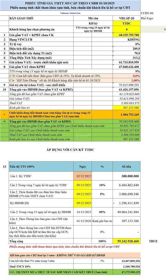 Vđ1.sp20  căn góc đối diện chung cư mik cổ loa, 209,9m2, giá 47.1 tỷ. làm f&b hồi vốn nhanh