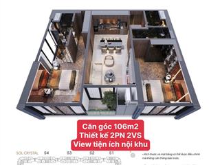 Căn góc 106m2 ban công đông nam, view tiện ích nội khu, giá 18 tỷ, toà noble crystal tây hồ