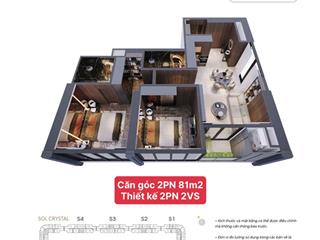 Căn góc 2pn diện tích 81m2 giá 14 tỷ, view công viên ciputra, toà noble crystal tây hồ