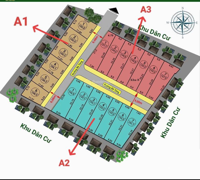 Bán 5 lô đất phân lô nhà nước 9x12m 106m2 đường 6m, giá 795 tr trọn gói. lưng tựa núi mặt hướng b