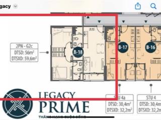 Căn hộ legacy central  bán căn góc 2pn, 2wc  60m2  b2318 giá 1tỷ8, thuận giao, hcm