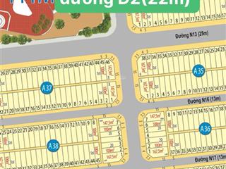 Mega city 1 (cầu đò)  bán lô đường d2(22m) a39  5, 1ty280, bình dương(cặp sông thị tính)