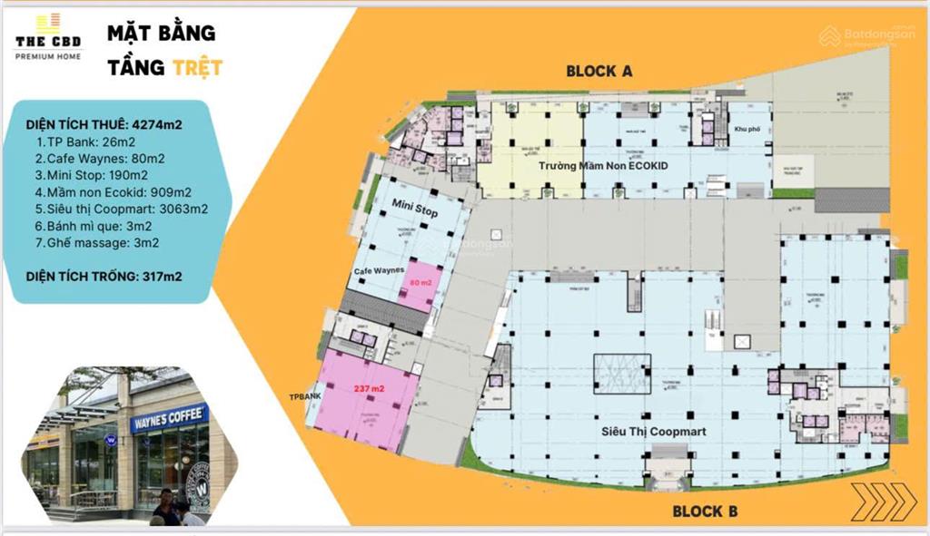 Cho thuê shophouse 3 mặt tiền  chung cư the cbd  250m2  98,5 triệu/tháng siêu đẹp