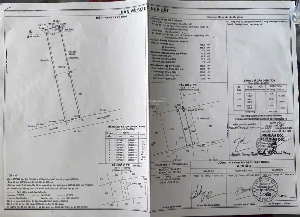 Bán đất tại thạnh xuân 48, quận 12, tp.hcm, 13,2 tỷ, 415m2, giá ưu đãi chỉ với
