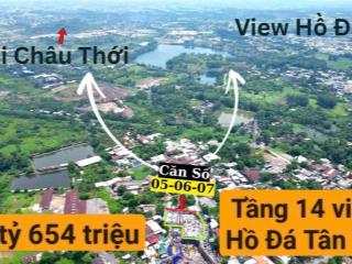 Căn hộ 2pn tầng 14 view hồ đá tân vạn, giá gốc cđt giai đoạn 1 giá 1 tỷ 654tr, agribank cho vay 75%