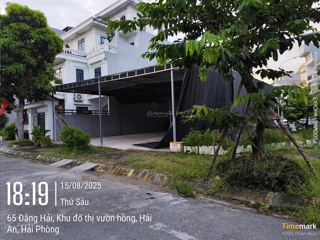 Bán đất 282m2 lô góc 2 mặt tiền khu biệt thự quận hải an, hải phòng. giá 62.5 triệu/m2