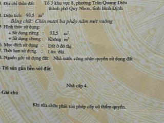 Bán nhà cách đường hùng vương 50m, ngã 3 phú tài, quy nhơn