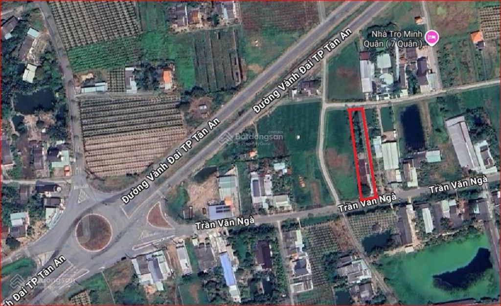 Bán 878m2 đất 7,2 tỷ mt trần văn ngà xã an vĩnh ngãi, tân an, long an, nay là p. tân an, tây ninh