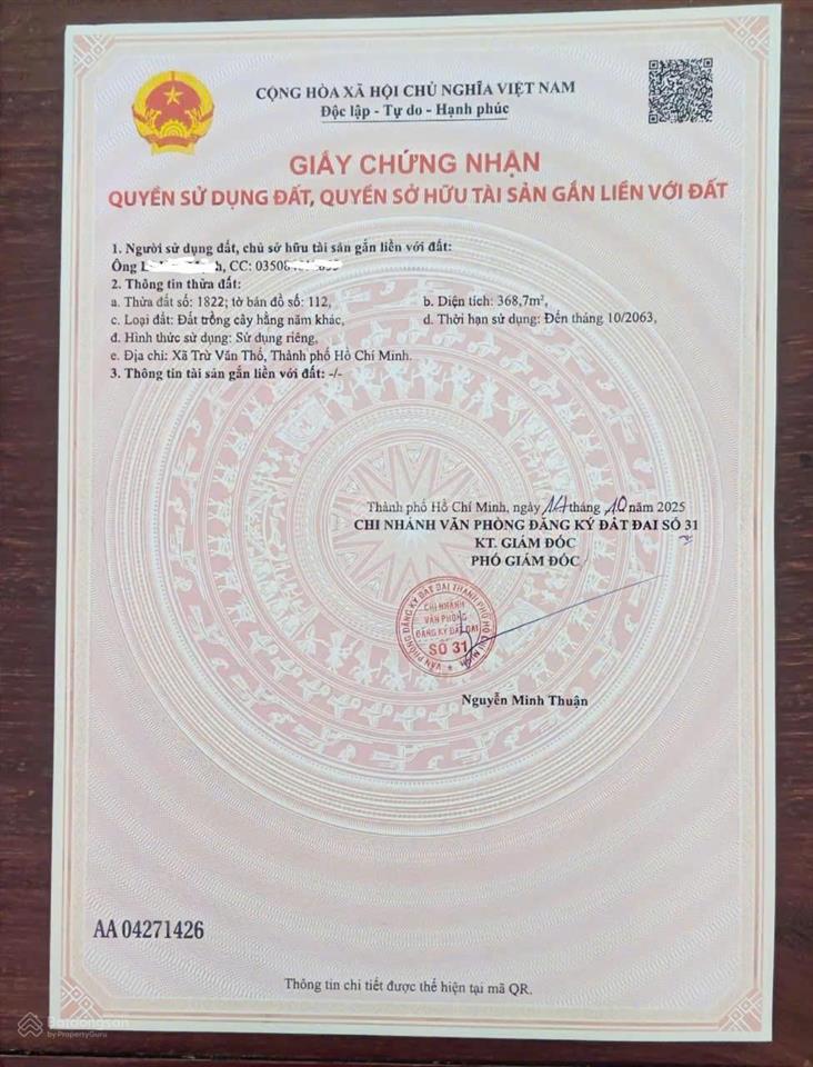 Bán đất mặt tiền đường dt750 ,trừ văn thố, tp. hồ chí minh. (chính chủ)