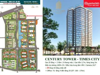 Bql tổng hợp cho thuê shop chân đế times city  park hill tòa nhà hạng a century tower times city