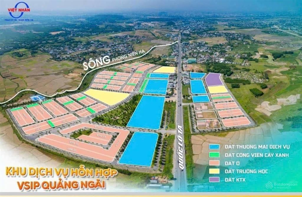 Cực hiếm, 02 lô liền kề trục chính cổng vào khu dvhh vsip quảng ngãi, 264m2, thuận tiện kinh doanh