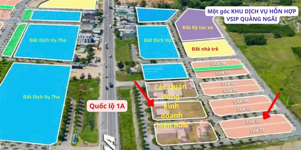 Lô đất trục kinh doanh, vị trí đẹp 126m2, giá 12,5tr/m2, thuộc khu a  khu dvhh vsip quảng ngãi