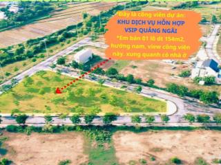 Siêu đẹp 154m2 (7x22m), view công viên số 02, giá chỉ 1,27 tỷ khu dịch vụ hỗn hợp vsip quảng ngãi