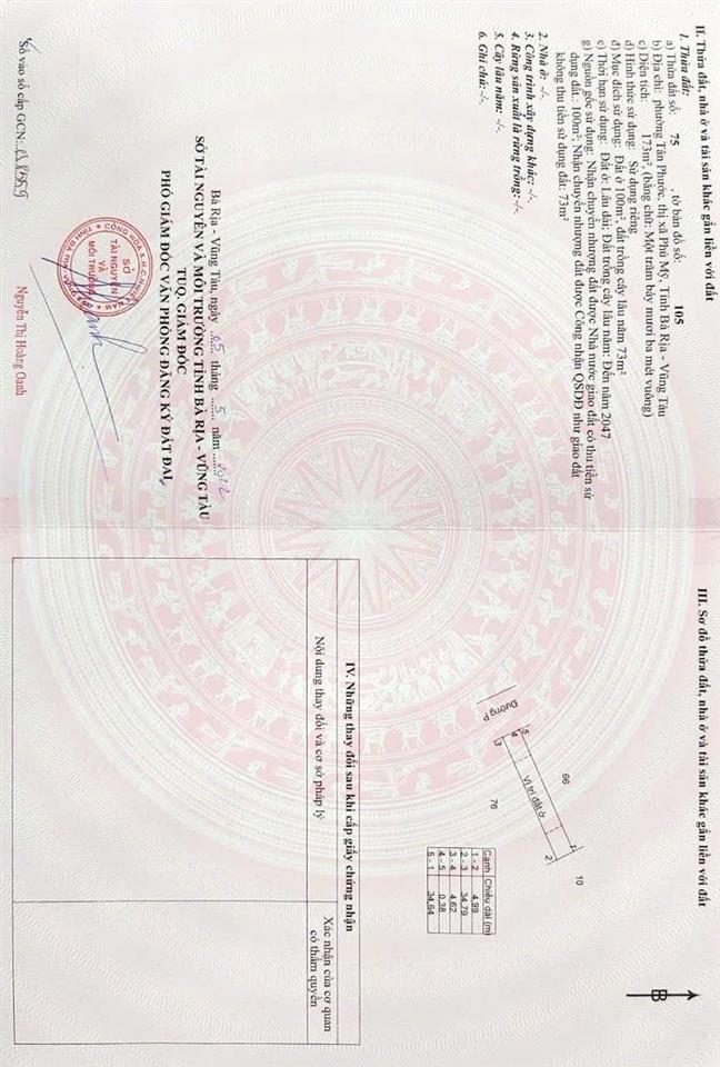 Bán đất trục chính hùng vương khu trung tâm p. tân phước tp. phú mỹ khu dân đông, 5x35m giá 5.8tỷ