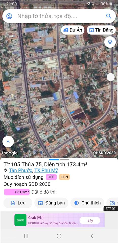 Bán đất trục chính hùng vương khu trung tâm p. tân phước tp. phú mỹ khu dân đông, 5x35m giá 5.8tỷ