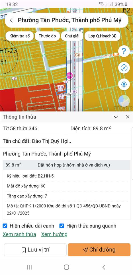 Bán đất 2mt đường lê thánh tông trung tâm tân phước, tp. phú mỹ, dt 5x18m giá 3,8 tỷ quá tốt
