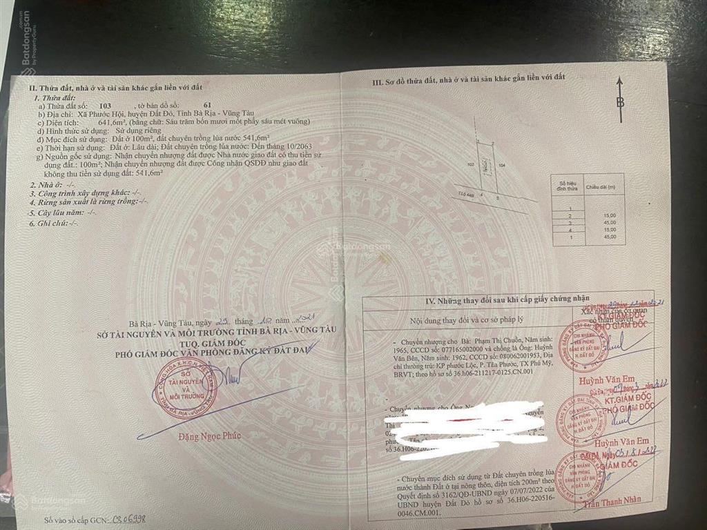 Đất tỉnh lộ 44b gần biển tuyến đường đi hồ tràm