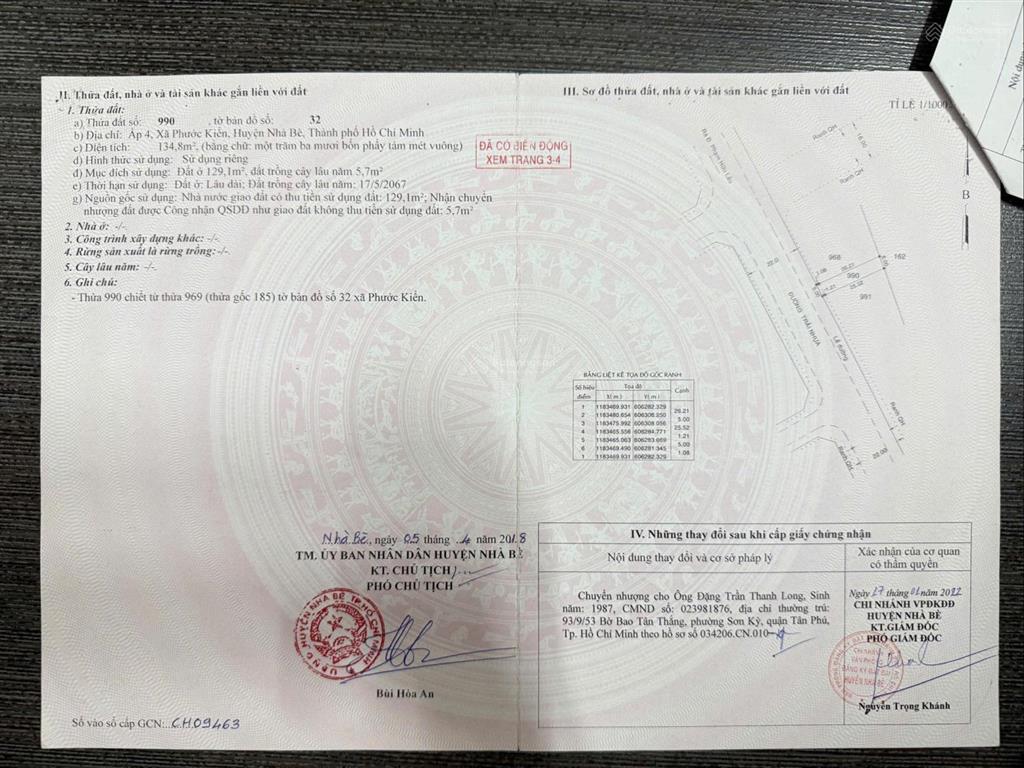 Bán đất kdc ven sông bca phước kiển giáp phú mỹ hưng, dt 134,8m2 nở hậu