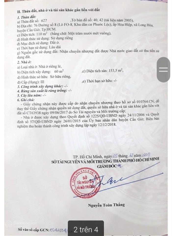 Bán nhà fq09 kdc phước lộc, xã cần giờ nhà mới đang xây dựng dt 5x22m nhà 3 tầng giá 6,7 tỷ