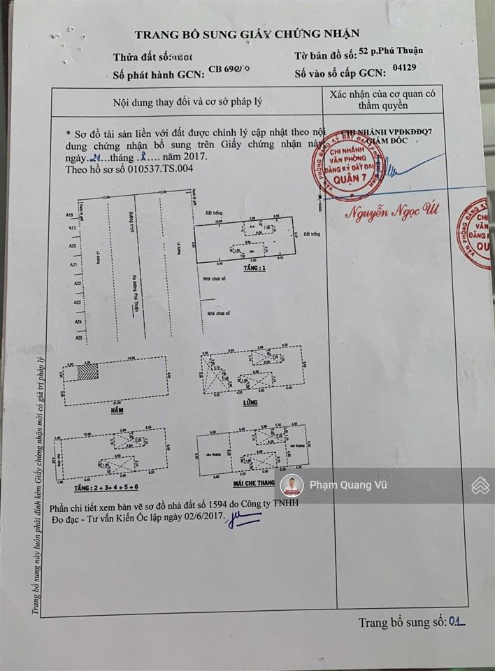 Bán toà chdv cao cấp mặt tiền đường 24m quận 7 dt sàn 1172m2 kc hầm + 08 tầng  hđt 300tr/th  50tỷ
