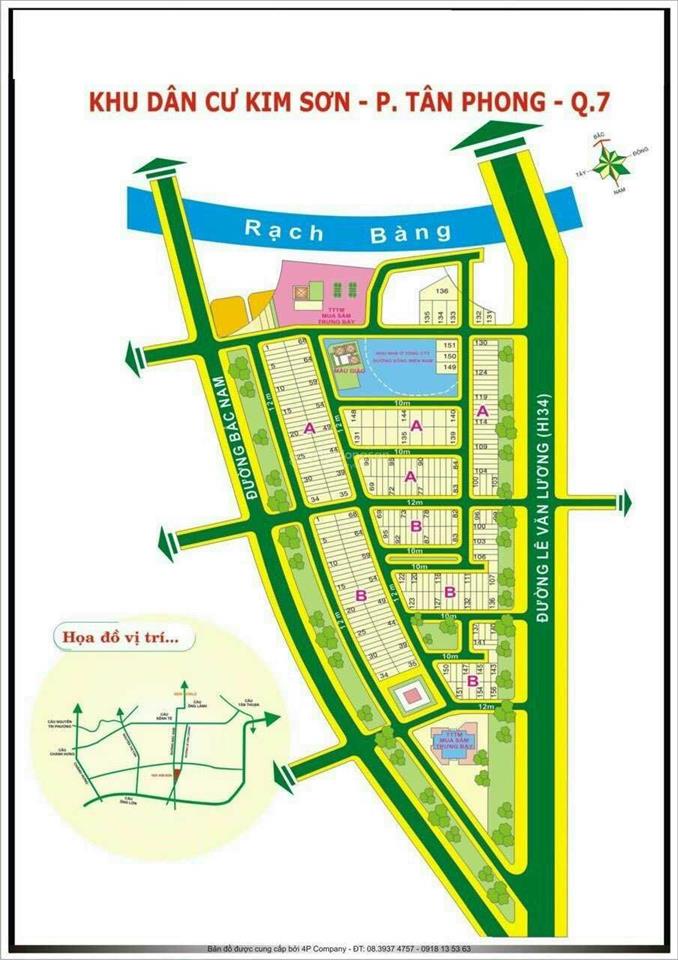 Bán 03 lô đất kdc kim sơn q7 ngay lotte mart. dt 10x20m, 20x20m, sổ hồng, giá 125tr/m2 0901 294 ***